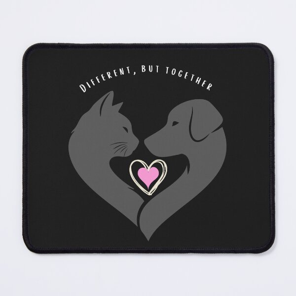 Item preview, Different, But Together – Cat and Dog Love Illustration designed and sold by CHANCHANAI.