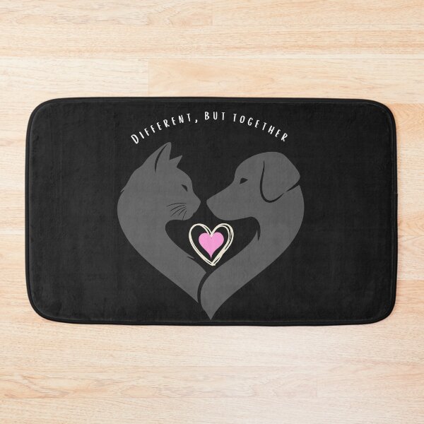 Item preview, Different, But Together – Cat and Dog Love Illustration designed and sold by CHANCHANAI.