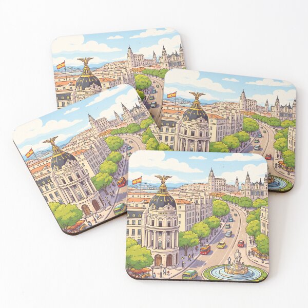 Item preview, Illustration of Madrid – Iconic Skyline | Minimalist Urban Art designed and sold by DrizzyV.