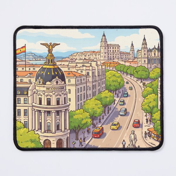 Item preview, Illustration of Madrid – Iconic Skyline | Minimalist Urban Art designed and sold by DrizzyV.