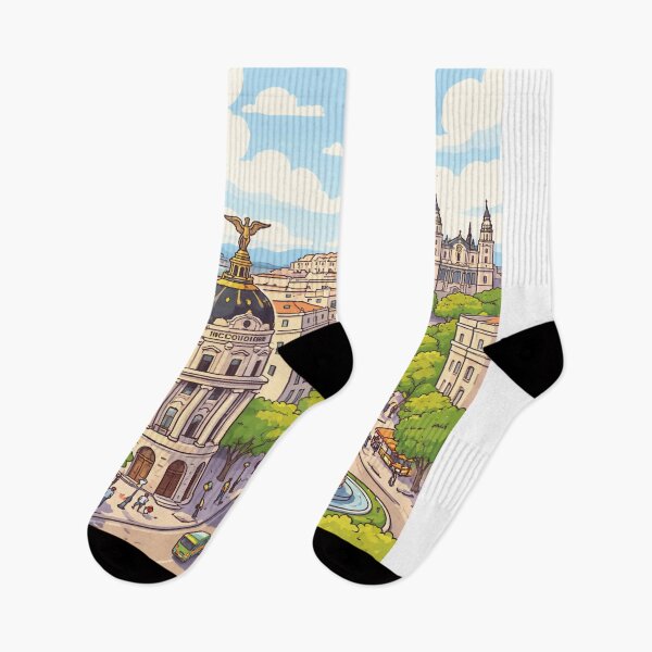 Item preview, Illustration of Madrid – Iconic Skyline | Minimalist Urban Art designed and sold by DrizzyV.
