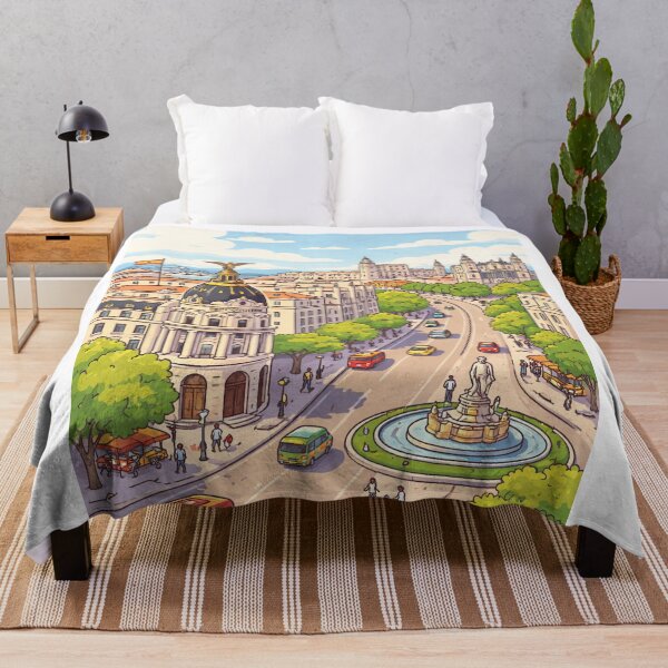 Item preview, Illustration of Madrid – Iconic Skyline | Minimalist Urban Art designed and sold by DrizzyV.