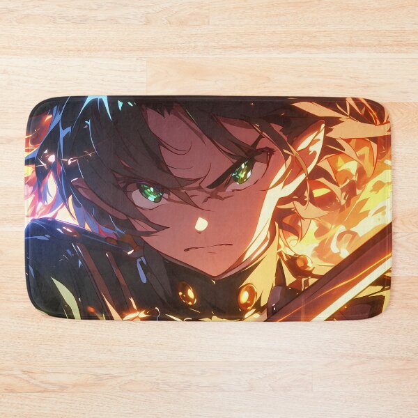 Item preview, Guren Ichinose Seraph End Orange Glow Blue Sparks Focused Power designed and sold by Tokyonomad.