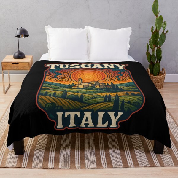 Item preview, Tuscany Italy Retro Trippy Art designed and sold by TomFrontierArt.