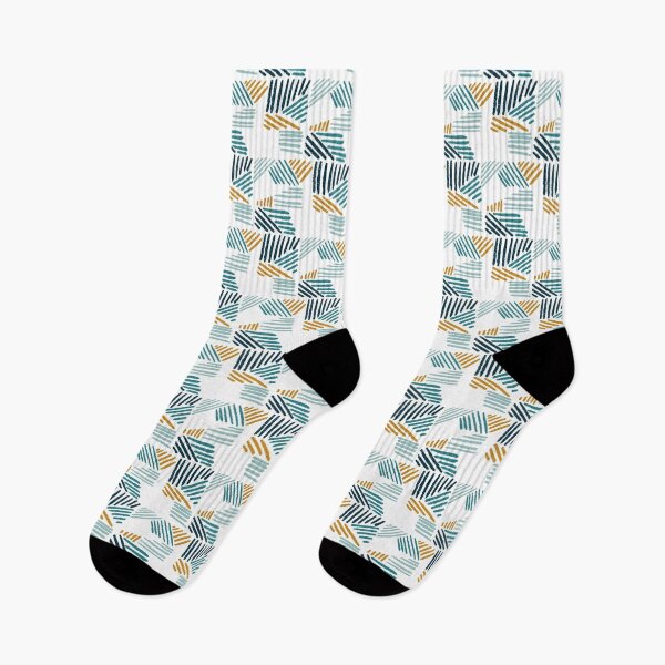 Item preview, Geometric Retro Pattern – Teal & Mustard Abstract Design designed and sold by OSAMA MO.