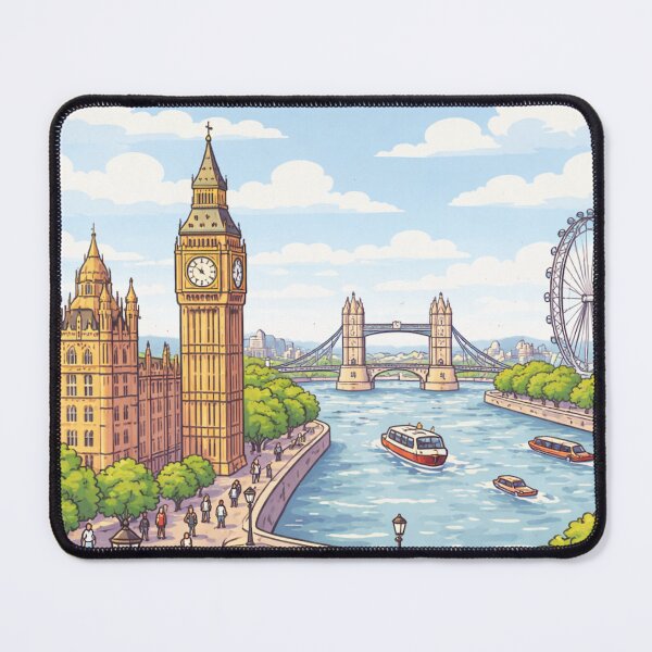 Item preview, London Illustration – Big Ben and Thames | Urban Drawing designed and sold by DrizzyV.