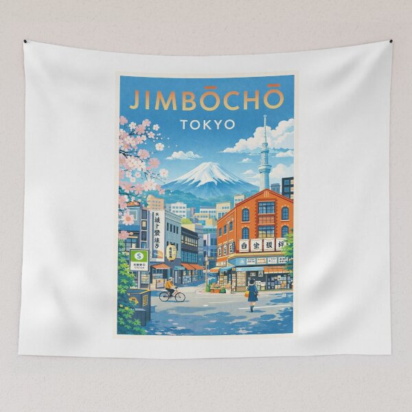 Item preview, Jimbocho Tokyo with Mount Fuji, Sakura and Skytree View designed and sold by Aryabek.