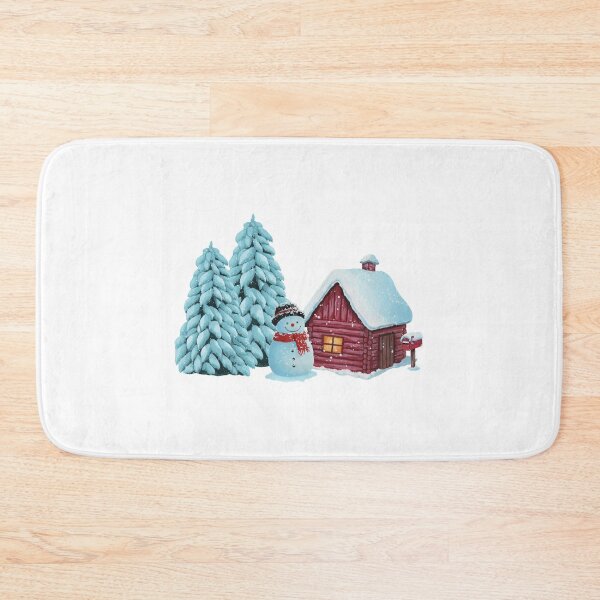 Item preview, Cozy Winter Gouache Illustration – Snowman, Rabbits & Robin in a Winter Forest designed and sold by Heezel.