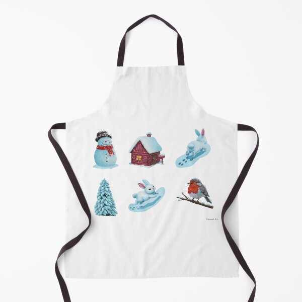 Item preview, Cozy Winter Gouache Illustration – Snowman, Rabbits & Robin in a Winter Forest designed and sold by Heezel.