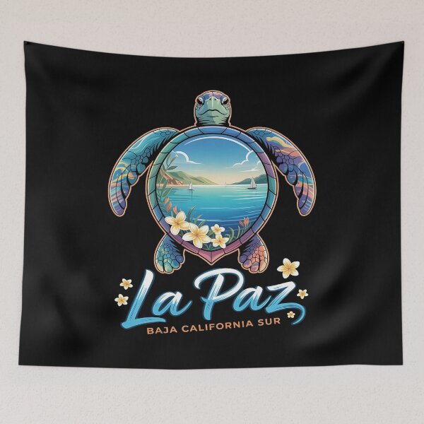 Item preview, sunset tropical – plumeria – vacation – travel coastal - turtle art - tropical turtle - ocean vibes - beach sunset - coastal sunset - sea of cortez - tropical flowers - palm leaves - island vibes designed and sold by JansenGS.