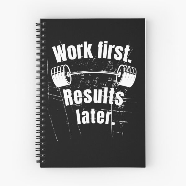 Item preview, Work first. Results later. Gym Fitness Motivation Quote designed and sold by TeeArtWorld.