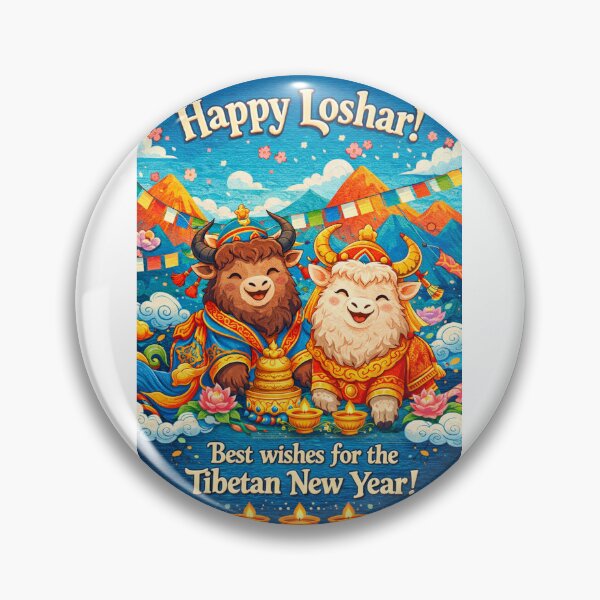 Item preview, Tibetan New Year Greeting with Yaks and Prayer Flags in the Himalayas designed and sold by Aryabek.