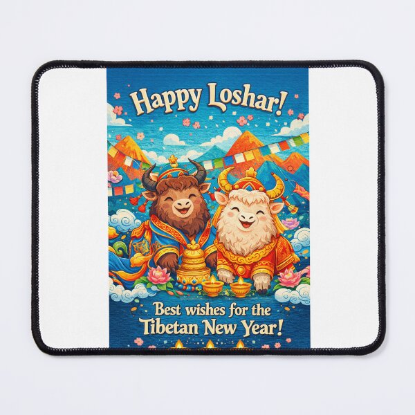 Item preview, Tibetan New Year Greeting with Yaks and Prayer Flags in the Himalayas designed and sold by Aryabek.