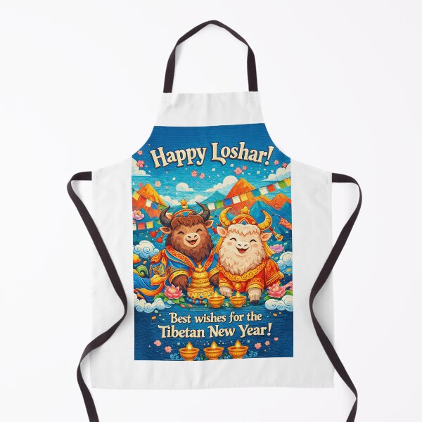 Item preview, Tibetan New Year Greeting with Yaks and Prayer Flags in the Himalayas designed and sold by Aryabek.