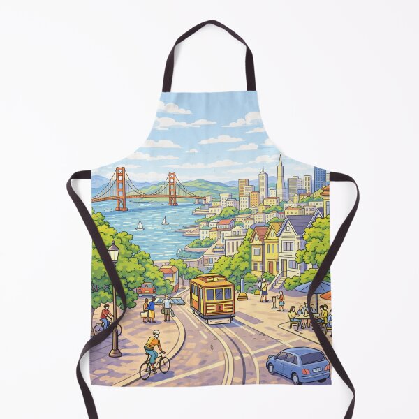 Item preview, Illustration of San Francisco – Golden Gate and Cable Car | Urban Art designed and sold by DrizzyV.