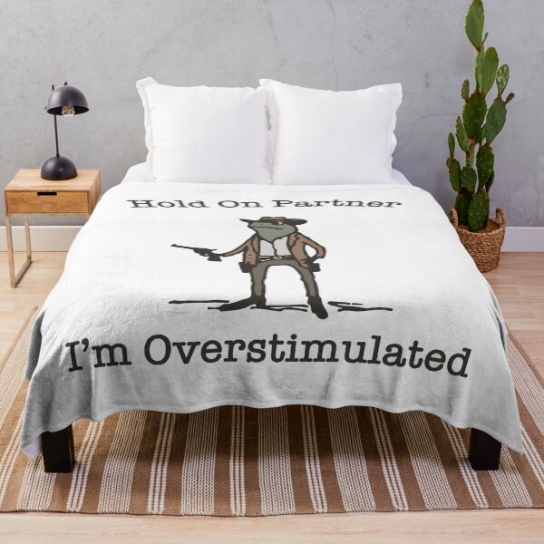 Item preview, Hold On Partner Im Overstimulated Shirt, Cowboy Frog designed and sold by SaboCollita.