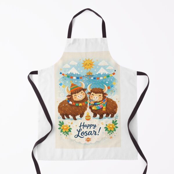 Item preview, Joyful Himalayan Yaks Under Prayer Flags for Tibetan Losar designed and sold by Aryabek.