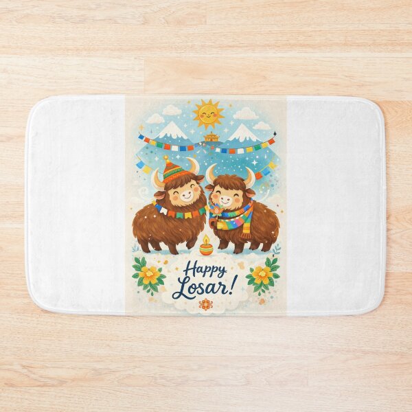 Item preview, Joyful Himalayan Yaks Under Prayer Flags for Tibetan Losar designed and sold by Aryabek.