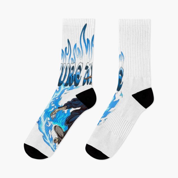 Item preview, Skateboarding Goat Skeleton in Azure Blue Flames designed and sold by Goat.Shop-28.