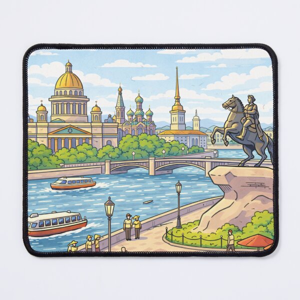 Item preview, Illustration of St. Petersburg – Cathedral and Canals | Modern Classical Art designed and sold by DrizzyV.