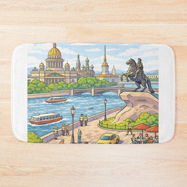 Item preview, Illustration of St. Petersburg – Cathedral and Canals | Modern Classical Art designed and sold by DrizzyV.