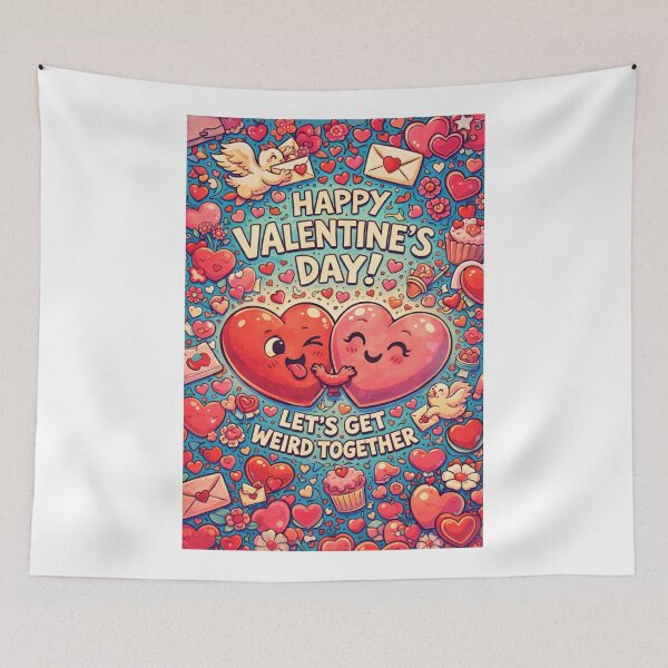 Item preview, Funny Valentine’s Day Hearts with “Let’s Get Weird Together” Vibe designed and sold by Aryabek.