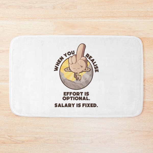 Item preview, Meditating swearing middle finger enlightenment – “When you realise effort is optional, salary is fixed” (UK spelling on light colors) designed and sold by messy-nessie.