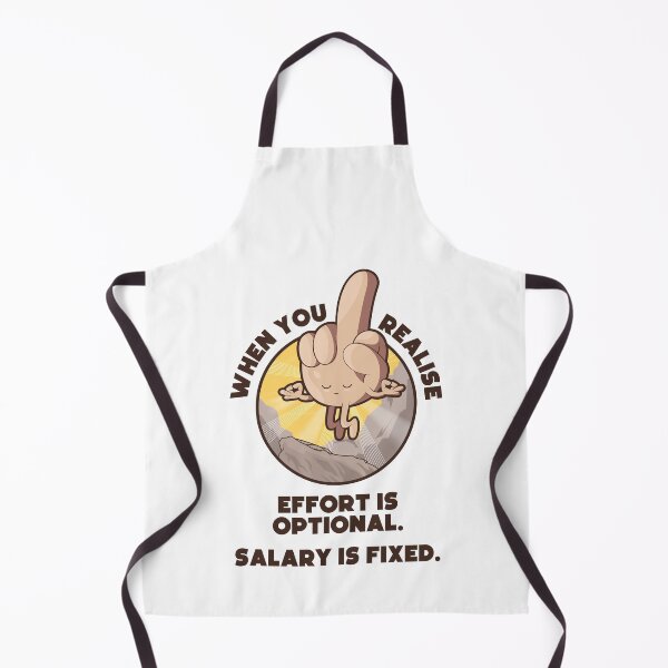 Item preview, Meditating swearing middle finger enlightenment – “When you realise effort is optional, salary is fixed” (UK spelling on light colors) designed and sold by messy-nessie.