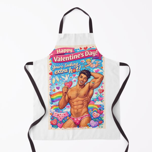 Item preview, Bold Gay Valentine’s Greeting with Sexy Heart-Holding Hunk designed and sold by Aryabek.