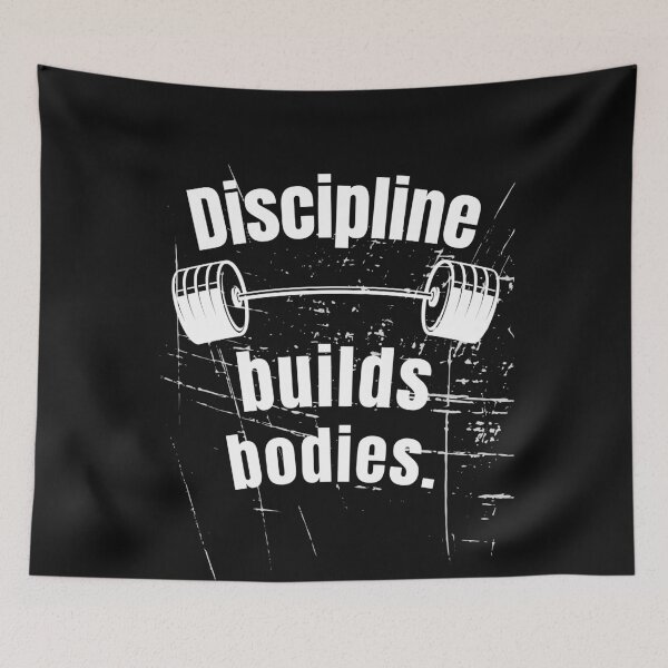 Item preview, Discipline builds bodies. Gym Fitness Motivation Quote designed and sold by TeeArtWorld.