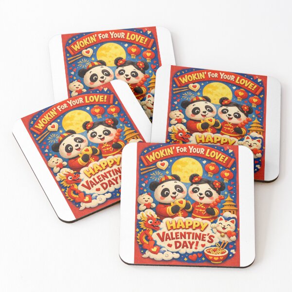 Item preview, Cute Panda Couple Celebrating Valentine's Day with Lunar Love and Lanterns designed and sold by Aryabek.