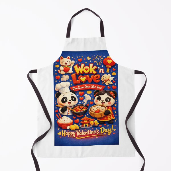 Item preview, Valentine’s Day Panda Chefs Stirring Up Dim Sum Romance designed and sold by Aryabek.