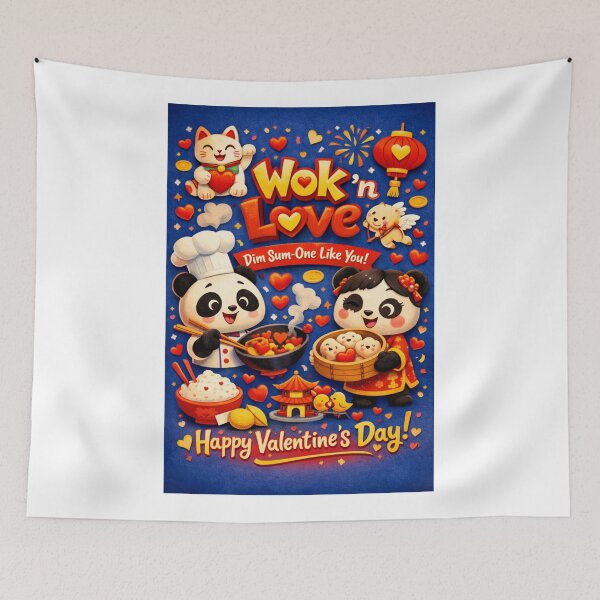 Item preview, Valentine’s Day Panda Chefs Stirring Up Dim Sum Romance designed and sold by Aryabek.