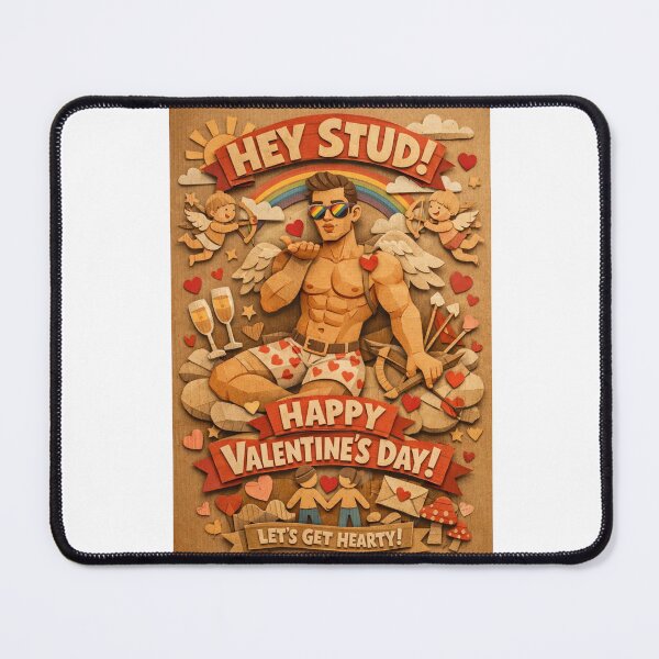 Item preview, Rainbow Pride Valentine Cupid Blowing Kisses with Heart designed and sold by Aryabek.