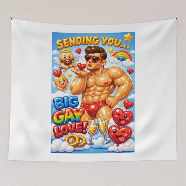 Item preview, Sending Big Gay Love with Balloons, Rainbows and Heart Kisses designed and sold by Aryabek.