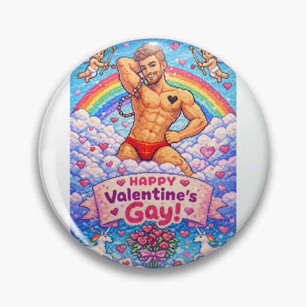 Item preview, Pixel Gay Valentine with Rainbow Unicorns and Heart Emoji Love designed and sold by Aryabek.