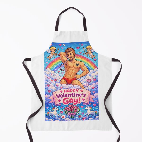 Item preview, Pixel Gay Valentine with Rainbow Unicorns and Heart Emoji Love designed and sold by Aryabek.