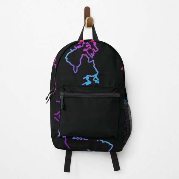 Item preview, Neon World Map Travel Aesthetic with Pink Airplane designed and sold by Fern & Fable.