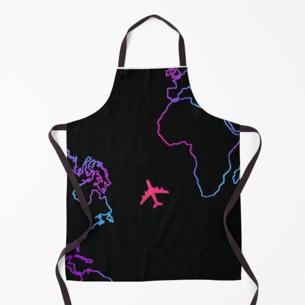 Item preview, Neon World Map Travel Aesthetic with Pink Airplane designed and sold by Fern & Fable.