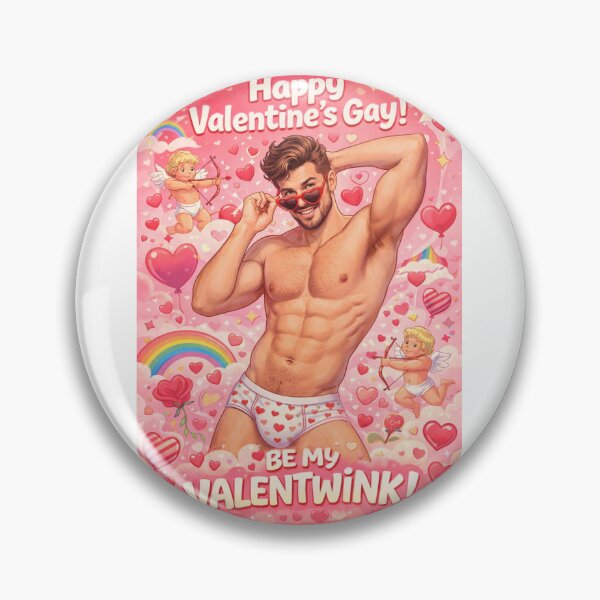 Item preview, ValenTwink Gay Valentine with Rainbow Hearts and Cupid Kisses designed and sold by Aryabek.