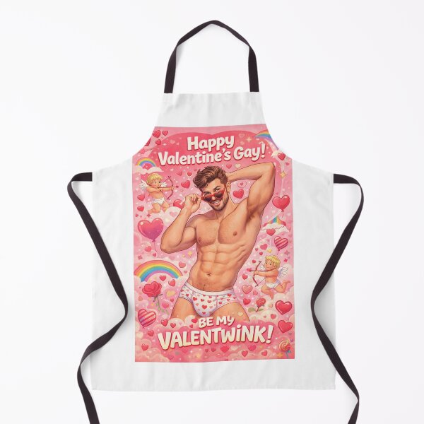 Item preview, ValenTwink Gay Valentine with Rainbow Hearts and Cupid Kisses designed and sold by Aryabek.