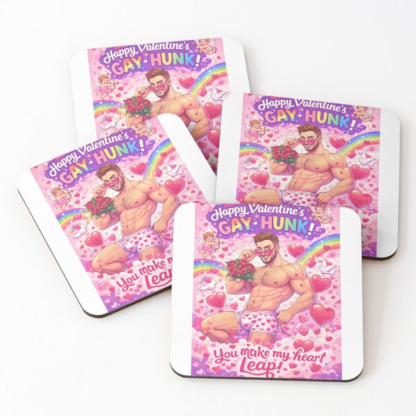 Item preview, Gay Hunk Valentine with Rainbow, Roses and Flirty Heart Message designed and sold by Aryabek.