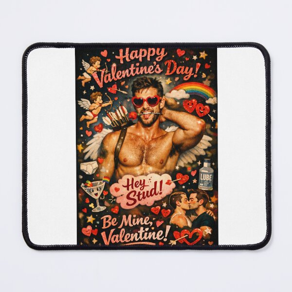 Item preview, Hey Stud! Pride Cupid Valentine with Heart Sunglasses and Rainbow Romance designed and sold by Aryabek.