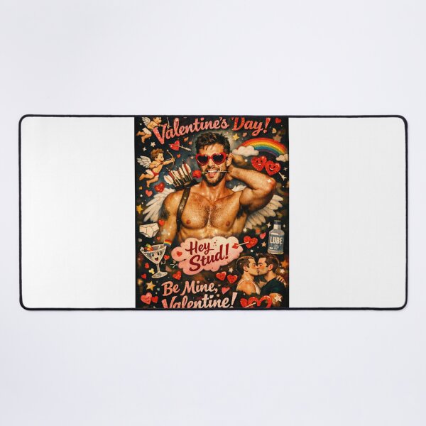 Item preview, Hey Stud! Pride Cupid Valentine with Heart Sunglasses and Rainbow Romance designed and sold by Aryabek.