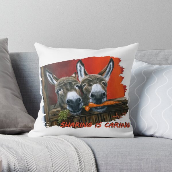 Sharing is Caring! Throw Pillow