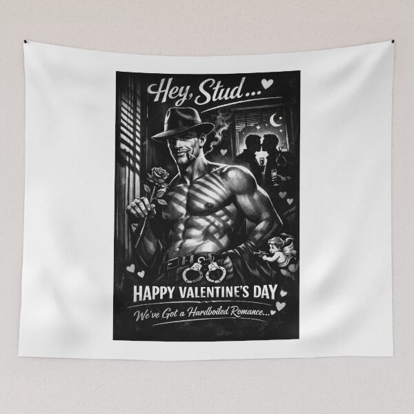 Item preview, Hey Stud... Hardboiled Gay Valentine with Cigars, Roses and Handcuffs designed and sold by Aryabek.