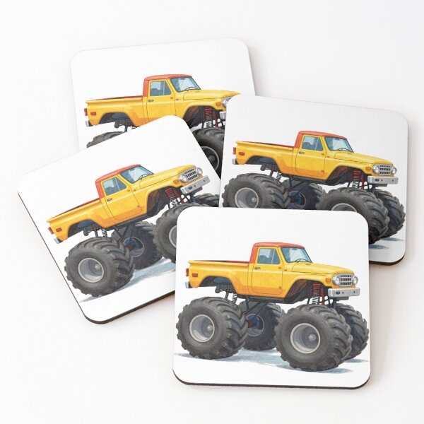 Item preview, Retro Monster Truck Illustration – Colorful Off-Road Pickup designed and sold by myforestfog.