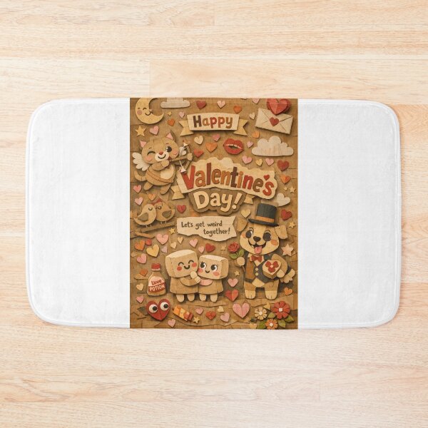 Item preview, Let’s Get Weird Together! Paper Valentine’s Day with Silly Cat Cupid and Kawaii Love designed and sold by Aryabek.