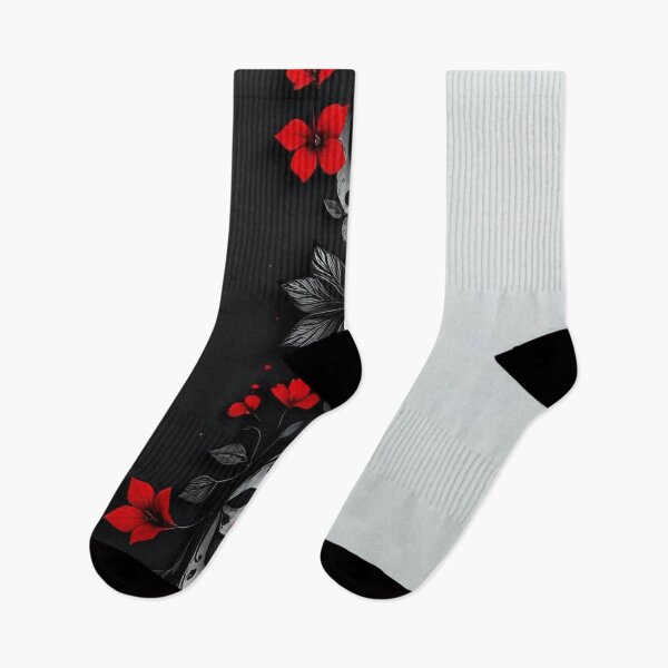 Item preview, Elegant Black and White Floral Silhouette with Red Accents designed and sold by Fern & Fable.
