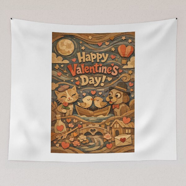 Item preview, Rowboat Romance on Valentine’s Night with Paper Moon and Cat Serenade designed and sold by Aryabek.